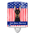 American Flag and Doberman Ceramic Night Light BB2175CNL