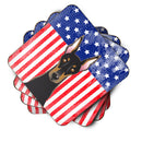 American Flag and Doberman Foam Coaster