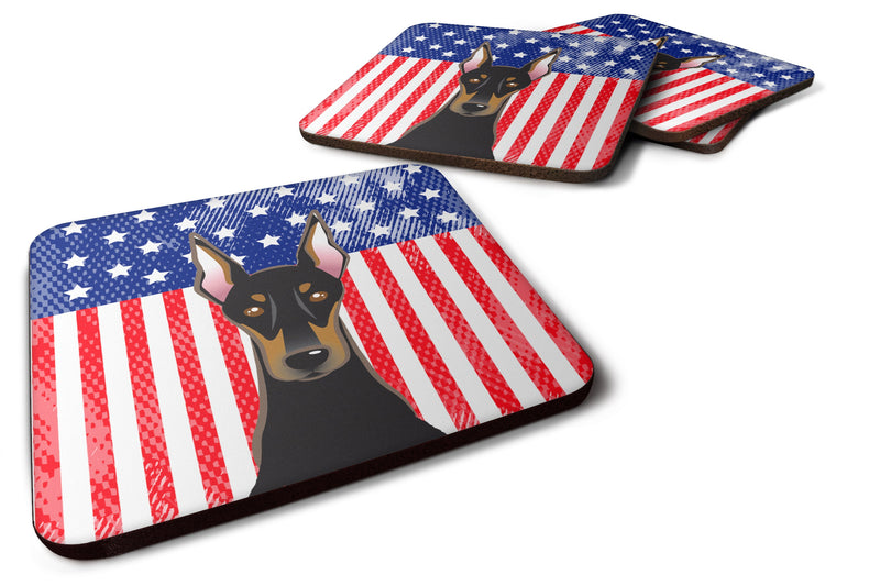 American Flag and Doberman Foam Coaster