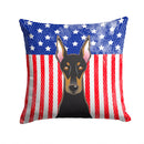 American Flag and Doberman Throw Pillow - 14x14 Decorative Pillow – Art for Your Home & Patio BB2175PW1414
