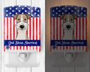 American Flag and Wire Haired Fox Terrier Ceramic Night Light BB2177CNL