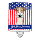 American Flag and Wire Haired Fox Terrier Ceramic Night Light BB2177CNL