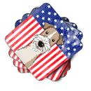 American Flag and Wire Haired Fox Terrier Foam Coaster