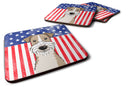 American Flag and Wire Haired Fox Terrier Foam Coaster