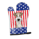 American Flag and Wire Haired Fox Terrier Oven Mitt BB2177OVMT