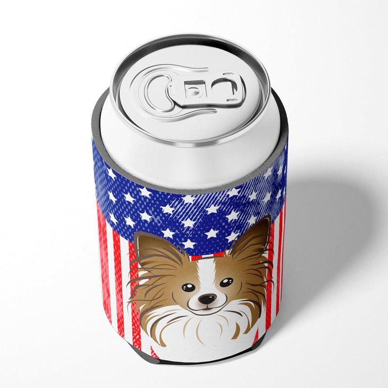 American Flag and Papillon Can or Bottle Hugger BB2178CC