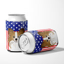 American Flag and Papillon Can or Bottle Hugger BB2178CC