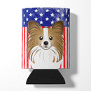 American Flag and Papillon Can or Bottle Hugger BB2178CC