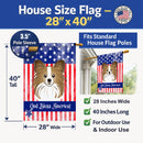 American Flag and Papillon House Flag 28x40 Porch Sleeve Pole Decorative Outside Yard Banner Artwork Wall Hanging, Polyester