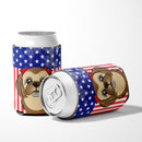 American Flag and Chocolate Brown Shih Tzu Can or Bottle Hugger BB2179CC