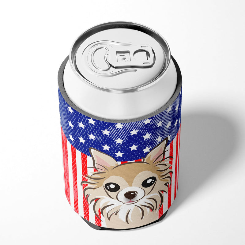 American Flag and Chihuahua Can or Bottle Hugger BB2181CC