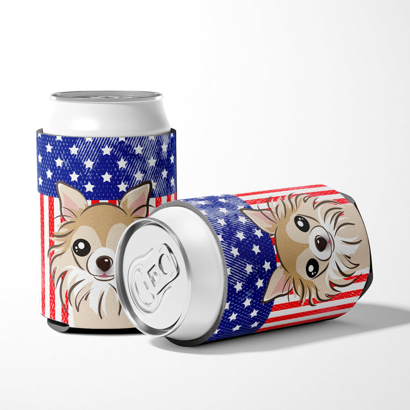 American Flag and Chihuahua Can or Bottle Hugger BB2181CC