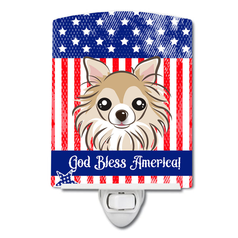 American Flag and Chihuahua Ceramic Night Light BB2181CNL