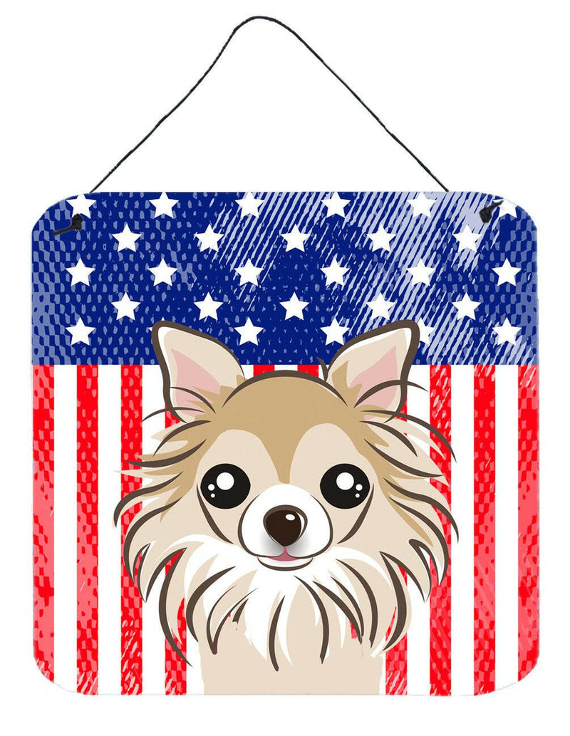 American Flag and Chihuahua Wall or Door Hanging Prints BB2181DS66