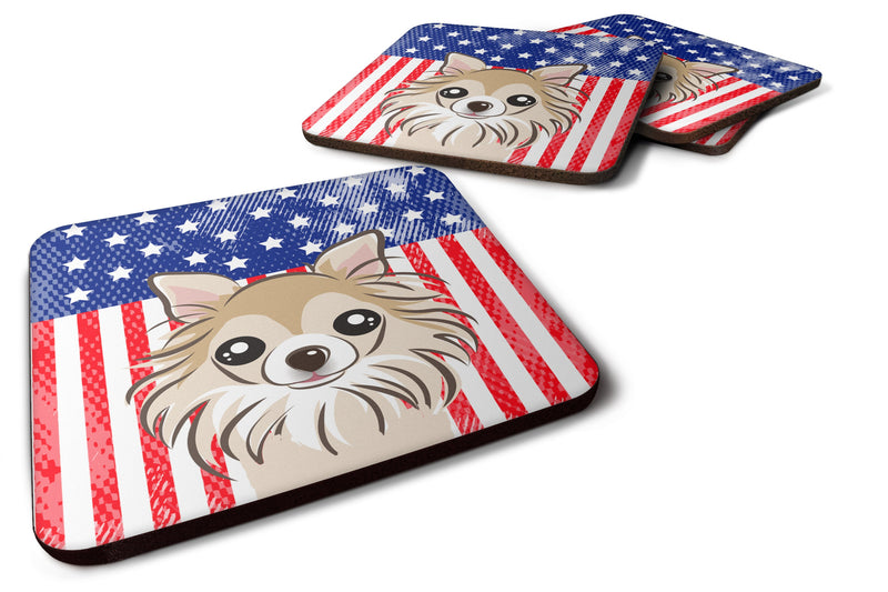 American Flag and Chihuahua Foam Coaster