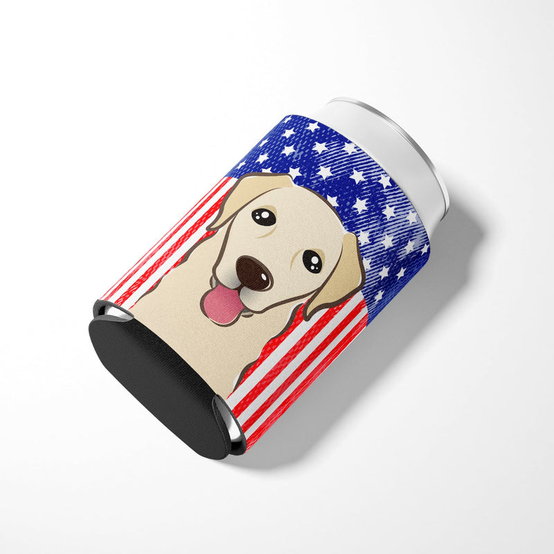American Flag and Golden Retriever Can or Bottle Hugger BB2182CC