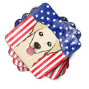 American Flag and Golden Retriever Foam Coaster