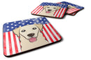 American Flag and Golden Retriever Foam Coaster