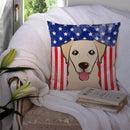 American Flag and Golden Retriever Throw Pillow - 14x14 Decorative Pillow – Art for Your Home & Patio BB2182PW1414