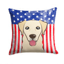 American Flag and Golden Retriever Throw Pillow - 14x14 Decorative Pillow – Art for Your Home & Patio BB2182PW1414