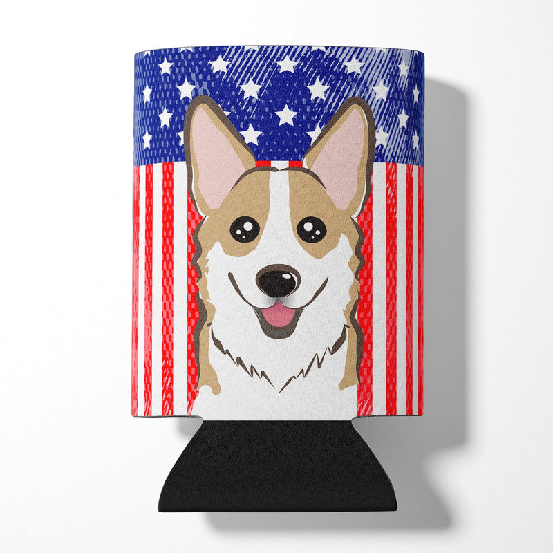 American Flag and Sable Corgi Can or Bottle Hugger BB2183CC