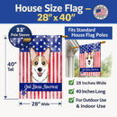 American Flag and Sable Corgi House Flag 28x40 Porch Sleeve Pole Decorative Outside Yard Banner Artwork Wall Hanging, Polyester