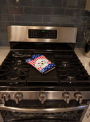 American Flag and White Poodle Oven Mitt BB2187OVMT