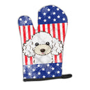 American Flag and White Poodle Oven Mitt BB2187OVMT