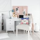 American Flag and White Poodle Throw Pillow - 14x14 Decorative Pillow – Art for Your Home & Patio BB2187PW1414