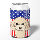 American Flag and Buff Poodle Can or Bottle Hugger BB2188CC
