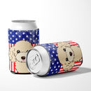 American Flag and Buff Poodle Can or Bottle Hugger BB2188CC