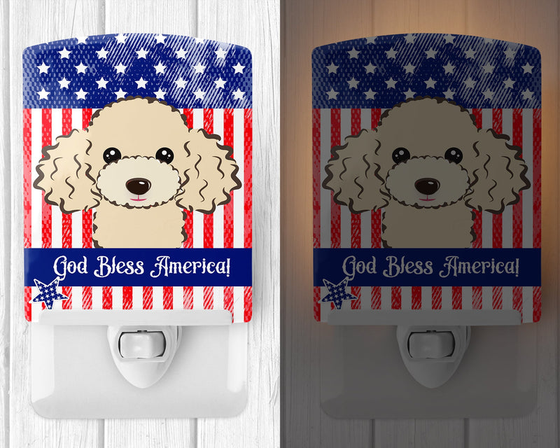American Flag and Buff Poodle Ceramic Night Light BB2188CNL