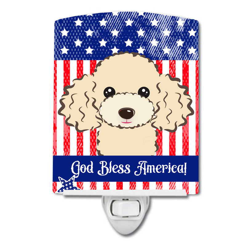 American Flag and Buff Poodle Ceramic Night Light BB2188CNL