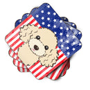 American Flag and Buff Poodle Foam Coaster