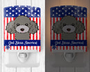 American Flag and Silver Gray Poodle Ceramic Night Light BB2189CNL