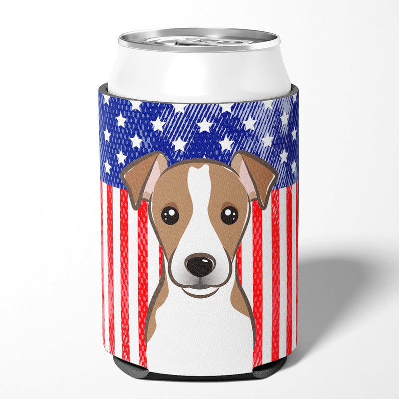 American Flag and Jack Russell Terrier Can or Bottle Hugger BB2190CC