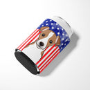 American Flag and Jack Russell Terrier Can or Bottle Hugger BB2190CC