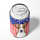 American Flag and Jack Russell Terrier Can or Bottle Hugger BB2190CC