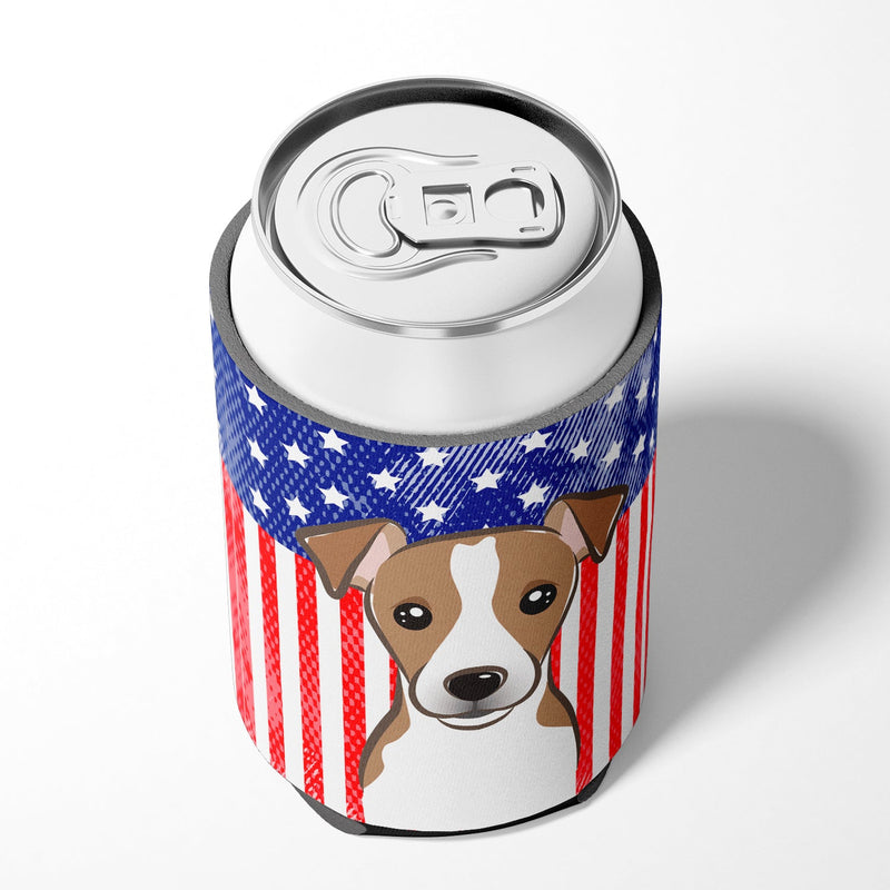 American Flag and Jack Russell Terrier Can or Bottle Hugger BB2190CC