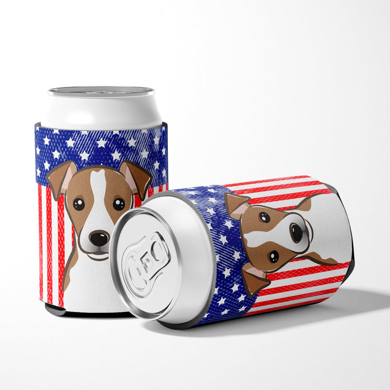 American Flag and Jack Russell Terrier Can or Bottle Hugger BB2190CC