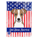 American Flag and Jack Russell Terrier House Flag 28x40 Porch Sleeve Pole Decorative Outside Yard Banner Artwork Wall Hanging, Polyester