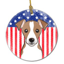 American Flag and Jack Russell Terrier Ceramic Ornament BB2190CO1