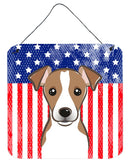 American Flag and Jack Russell Terrier Wall or Door Hanging Prints BB2190DS66