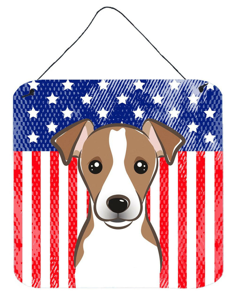 American Flag and Jack Russell Terrier Wall or Door Hanging Prints BB2190DS66