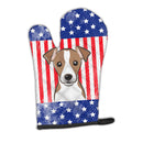 American Flag and Jack Russell Terrier Oven Mitt BB2190OVMT