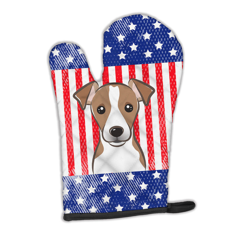 American Flag and Jack Russell Terrier Oven Mitt BB2190OVMT