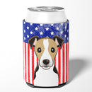 American Flag and Jack Russell Terrier Can or Bottle Hugger BB2191CC