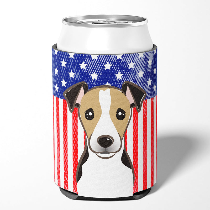 American Flag and Jack Russell Terrier Can or Bottle Hugger BB2191CC