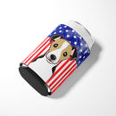 American Flag and Jack Russell Terrier Can or Bottle Hugger BB2191CC