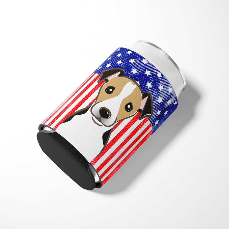 American Flag and Jack Russell Terrier Can or Bottle Hugger BB2191CC